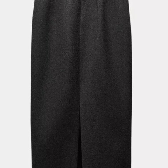 ZARA SS24 WOOL PENCIL Midi SKIRT Slit ZW COLLECTION SIZE S  2134/425/801 - Picture 10 of 10